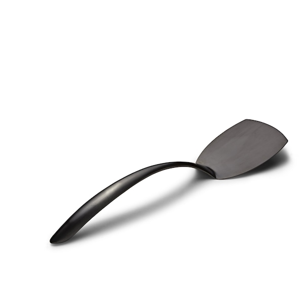 Bon Chef Ez Use Banquet Serving Solid Turner 14.75" W/Holl Cool Hndl - Black Matte 9459BM - main
